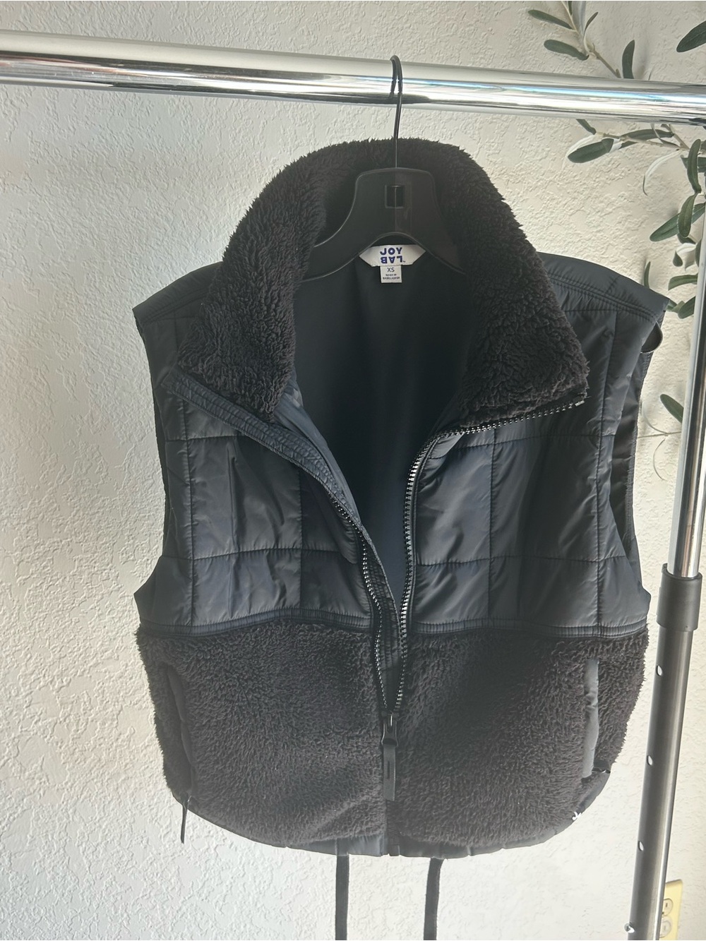 JoyLab Lined Black Sherpa Vest - Women's